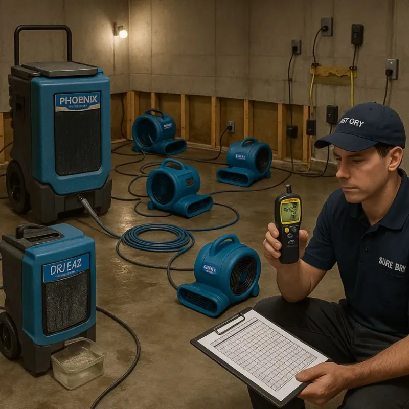 Structural Drying and Dehumidification process in Tulalip Bay, WA
